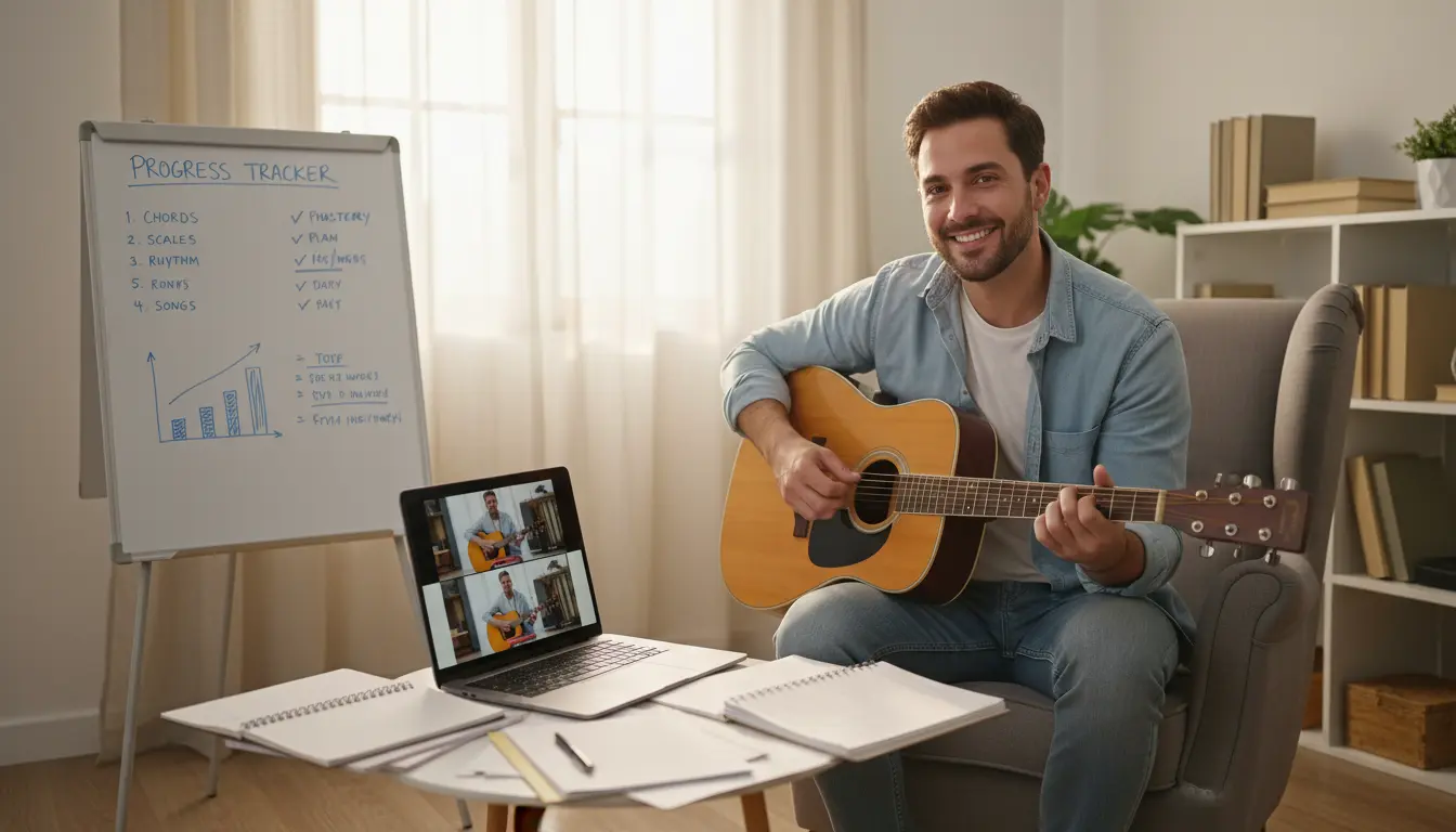 Aprendizado organizado e progressão na guitarra